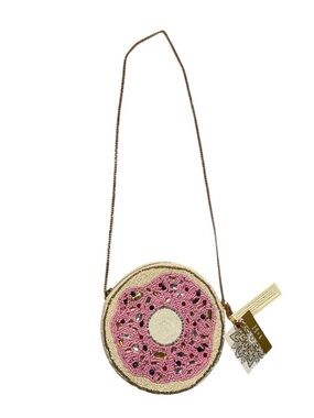 Beaded Pink Donut Crossbody Bag